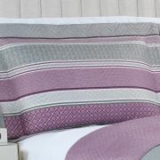 Kit: 1 Cobre-leito Queen Bouti de Microfibra Ultrasonic Estampada + 2 Porta-travesseiros - Amarante Aubergine - Dui Design