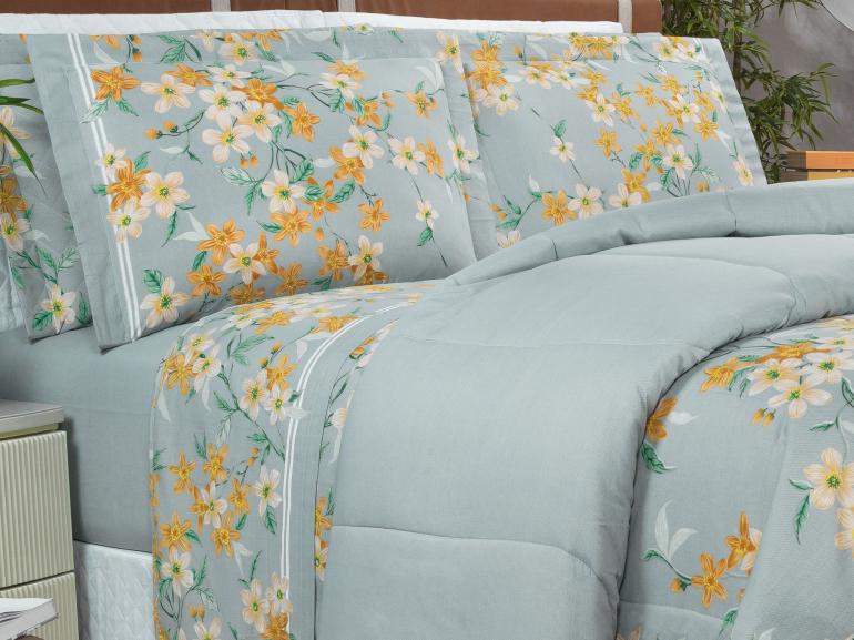 Jogo de Cama Queen 150 fios - Amaris Verde - Dui Design