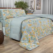Enxoval Casal com Edredom 5 peas 150 fios - Amaris Verde - Dui Design