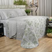 Kit: 1 Cobre-leito Casal + 2 porta-travesseiros Cetim 300 fios - Amazon Cinza - Dui Design
