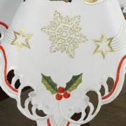 Toalha de Mesa Natal com Bordado Richelieu Retangular 8 Lugares 160x270cm - Amor Branco - Dui Design