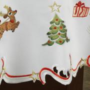 Toalha de Mesa Natal com Bordado Richelieu Redonda 180cm - Amor Branco - Dui Design