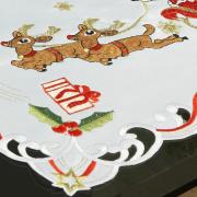 Jogo Americano Natal 4 Lugares (4 peas) com Bordado Richelieu 35x50cm - Amor Branco - Dui Design