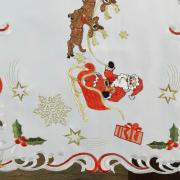 Trilho de Mesa Natal com Bordado Richelieu 45x170cm - Amor Branco - Dui Design