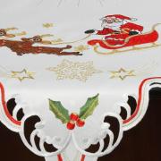 Centro de Mesa Natal Quadrado com Bordado Richelieu 85x85cm - Amor Branco - Dui Design