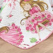 Kit: 1 Cobre-leito Casal Kids Bouti de Microfibra Ultrasonic Estampada + 2 Porta-travesseiros - Amora Rosa - Dui Design