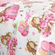 Kit: 1 Cobre-leito Casal Kids Bouti de Microfibra Ultrasonic Estampada + 2 Porta-travesseiros - Amora Rosa - Dui Design