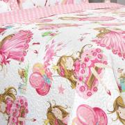 Kit: 1 Cobre-leito Casal Kids Bouti de Microfibra Ultrasonic Estampada + 2 Porta-travesseiros - Amora Rosa - Dui Design