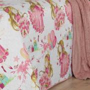Kit: 1 Cobre-leito Casal Kids Bouti de Microfibra Ultrasonic Estampada + 2 Porta-travesseiros - Amora Rosa - Dui Design