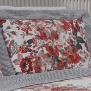 Kit: 1 Cobre-leito Queen Bouti de Microfibra Ultrasonic Estampada + 2 Porta-travesseiros - Amparo Carmim - Dui Design