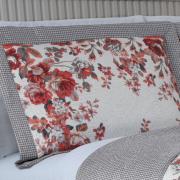 Kit: 1 Cobre-leito Queen Bouti de Microfibra Ultrasonic Estampada + 2 Porta-travesseiros - Amparo Carmim - Dui Design