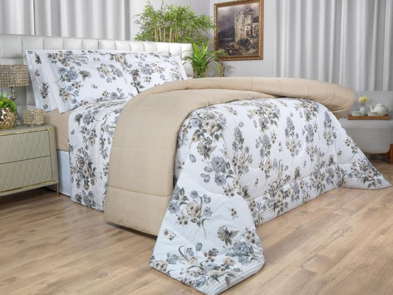 Jogo de Cama Solteiro Percal 200 fios - Anabel S�phia - Dui Design