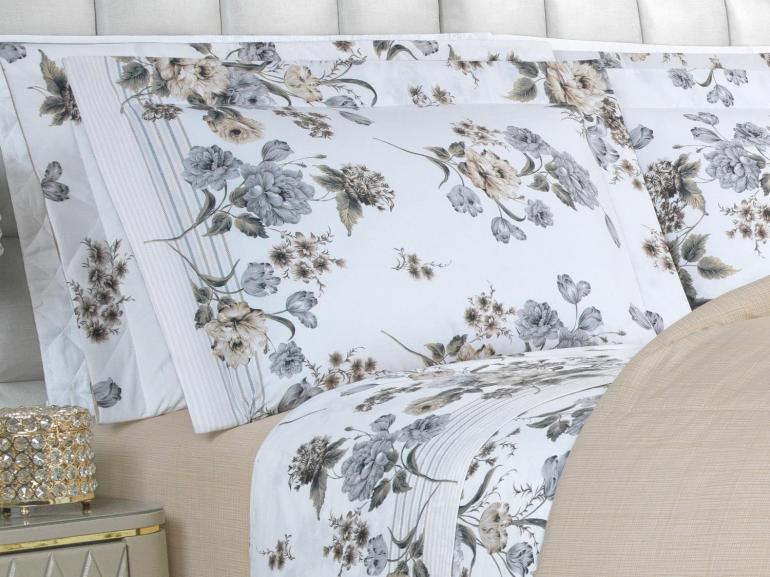 Jogo de Cama Solteiro Percal 200 fios - Anabel S�phia - Dui Design