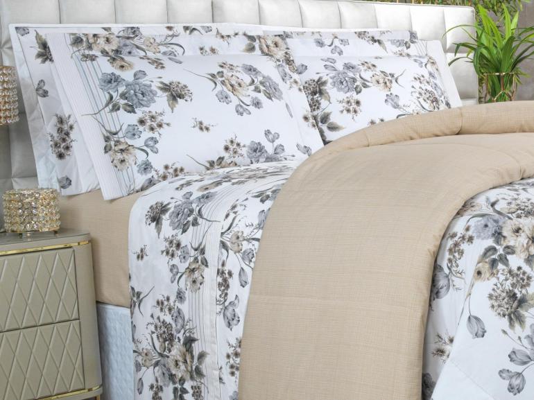 Jogo de Cama Solteiro Percal 200 fios - Anabel S�phia - Dui Design