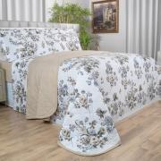 Kit: 1 Cobre-leito King + 2 Porta-travesseiros Percal 200 fios - Anabel Séphia - Dui Design