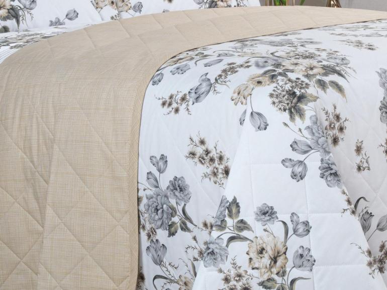 Kit: 1 Cobre-leito King + 2 Porta-travesseiros Percal 200 fios - Anabel Séphia - Dui Design