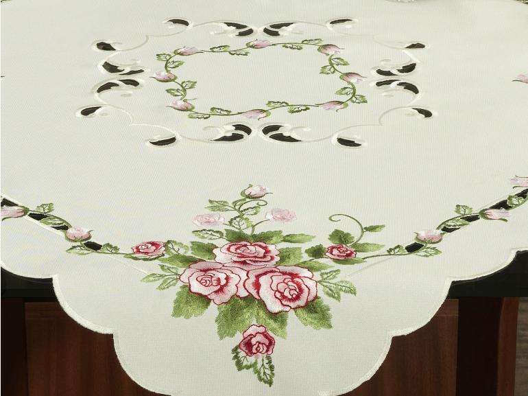 Centro de Mesa Quadrado com Bordado Richelieu 85x85cm - Anabela Rosa - Dui Design