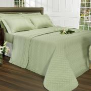 Kit: 1 Cobre-leito Solteiro + 1 porta-travesseiro Cetim 300 fios - Anafi Verde Celadon - Dui Design