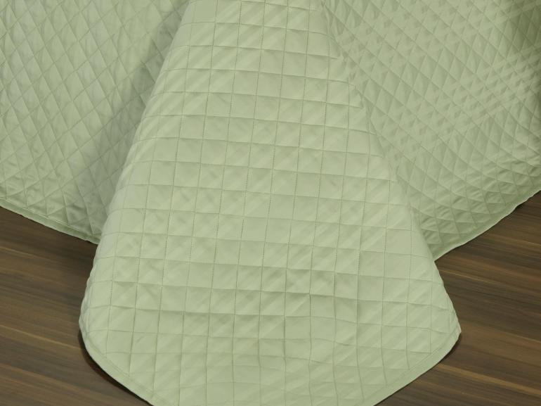 Kit: 1 Cobre-leito Solteiro + 1 porta-travesseiro Cetim 300 fios - Anafi Verde Celadon - Dui Design