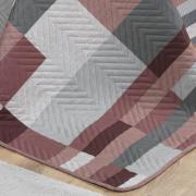 Kit: 1 Cobre-leito Queen Bouti de Microfibra Ultrasonic Estampada + 2 Porta-travesseiros - Andorra Noz Moscada - Dui Design