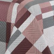 Kit: 1 Cobre-leito Queen Bouti de Microfibra Ultrasonic Estampada + 2 Porta-travesseiros - Andorra Noz Moscada - Dui Design