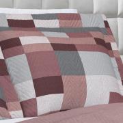 Kit: 1 Cobre-leito Queen Bouti de Microfibra Ultrasonic Estampada + 2 Porta-travesseiros - Andorra Noz Moscada - Dui Design