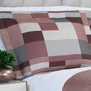 Kit: 1 Cobre-leito Queen Bouti de Microfibra Ultrasonic Estampada + 2 Porta-travesseiros - Andorra Noz Moscada - Dui Design