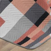 Kit: 1 Cobre-leito Solteiro Bouti de Microfibra Ultrasonic Estampada + 1 Porta-travesseiro - Andorra Terracota - Dui Design