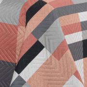 Kit: 1 Cobre-leito Solteiro Bouti de Microfibra Ultrasonic Estampada + 1 Porta-travesseiro - Andorra Terracota - Dui Design