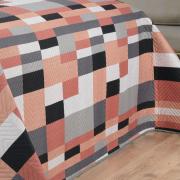 Kit: 1 Cobre-leito Solteiro Bouti de Microfibra Ultrasonic Estampada + 1 Porta-travesseiro - Andorra Terracota - Dui Design