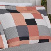 Kit: 1 Cobre-leito Solteiro Bouti de Microfibra Ultrasonic Estampada + 1 Porta-travesseiro - Andorra Terracota - Dui Design