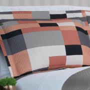 Kit: 1 Cobre-leito Solteiro Bouti de Microfibra Ultrasonic Estampada + 1 Porta-travesseiro - Andorra Terracota - Dui Design