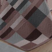 Kit: 1 Cobre-leito King Bouti de Microfibra Ultrasonic Estampada + 2 Porta-travesseiros - Andorra Noz Moscada - Dui Design