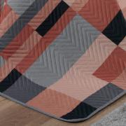 Kit: 1 Cobre-leito Casal Bouti de Microfibra Ultrasonic Estampada + 2 Porta-travesseiros - Andorra Terracota - Dui Design