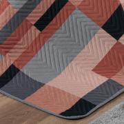 Kit: 1 Cobre-leito Casal Bouti de Microfibra Ultrasonic Estampada + 2 Porta-travesseiros - Andorra Terracota - Dui Design