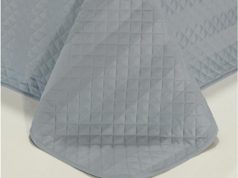 Kit: 1 Cobre-leito Casal + 2 porta-travesseiros Cetim 300 fios - Andros Azul Zen - Dui Design