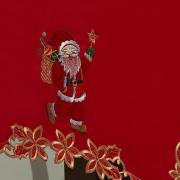 Toalha de Mesa Natal com Bordado Richelieu Quadrada 8 Lugares 220x220cm - Angelical Vermelho - Dui Design