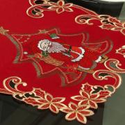 Trilho de Mesa Natal com Bordado Richelieu 40x85cm Avulso - Angelical Vermelho - Dui Design