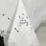 Toalha de Mesa com Bordado Richelieu Retangular 6 Lugares 160x220cm - Angelina Branco - Dui Design