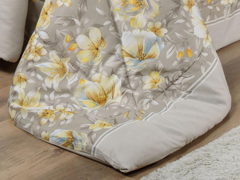 Jogo de Cama Queen Cetim 300 fios - Angelique Bege - Dui Design