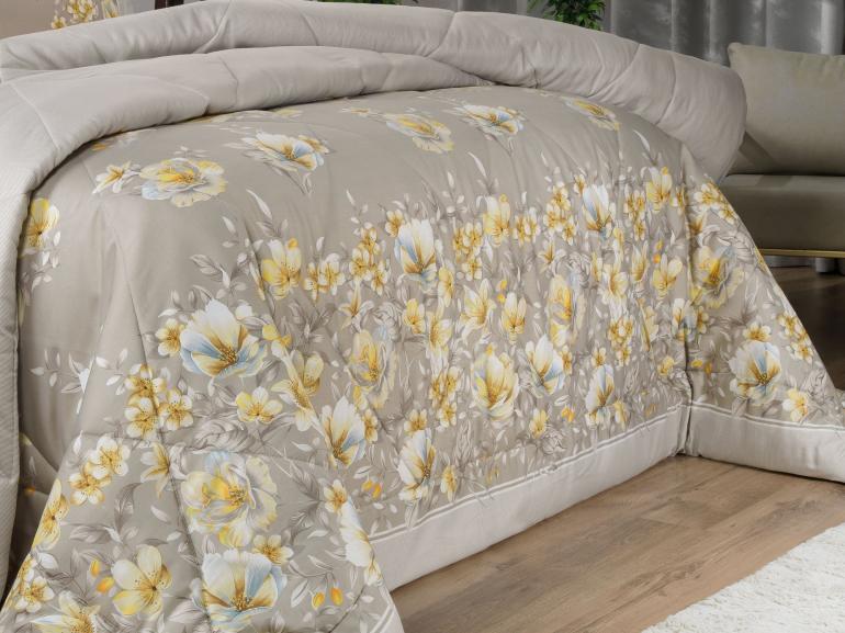 Jogo de Cama Queen Cetim 300 fios - Angelique Bege - Dui Design
