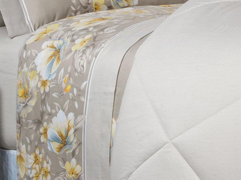 Jogo de Cama Queen Cetim 300 fios - Angelique Bege - Dui Design