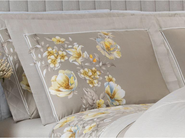 Jogo de Cama Queen Cetim 300 fios - Angelique Bege - Dui Design