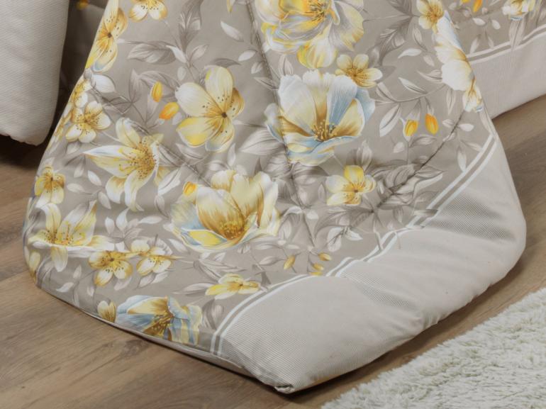 Edredom Queen Cetim 300 fios - Angelique Bege - Dui Design