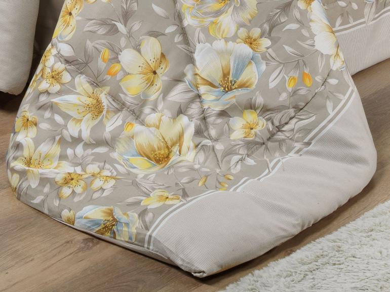 Edredom Queen Cetim 300 fios - Angelique Bege - Dui Design