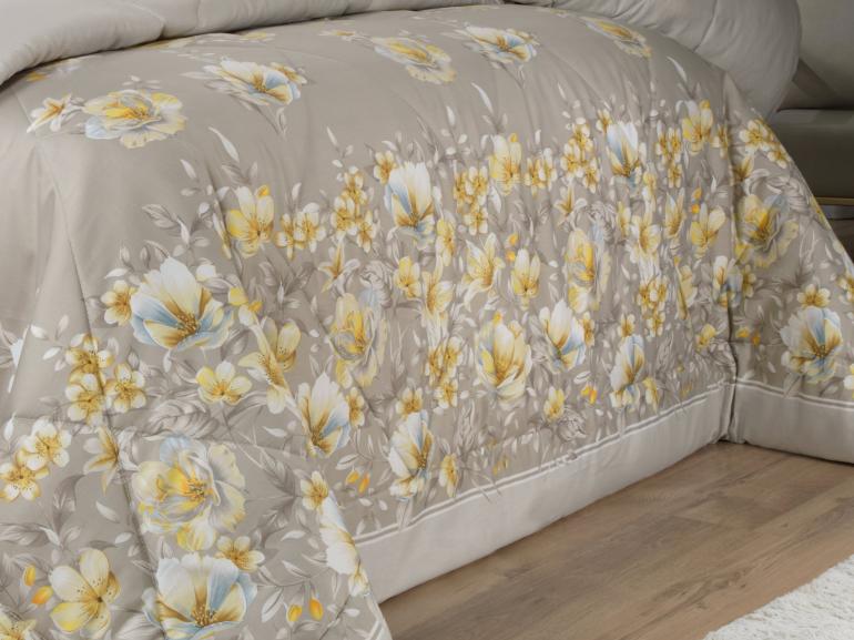 Edredom Queen Cetim 300 fios - Angelique Bege - Dui Design