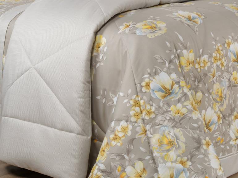 Edredom Queen Cetim 300 fios - Angelique Bege - Dui Design