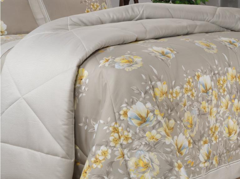 Edredom Queen Cetim 300 fios - Angelique Bege - Dui Design