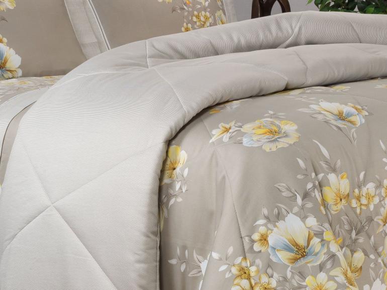 Edredom Queen Cetim 300 fios - Angelique Bege - Dui Design