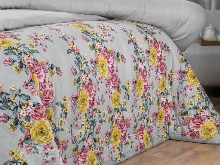 Jogo de Cama Queen 150 fios - Aparecida Cinza - Dui Design